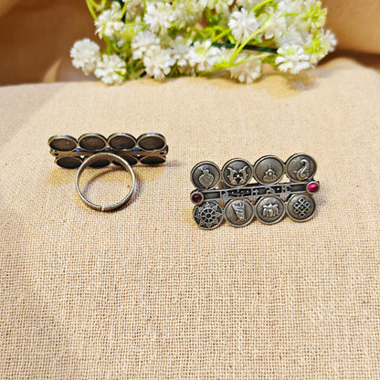 Tribal Silver Look Alike Oxidized Ring