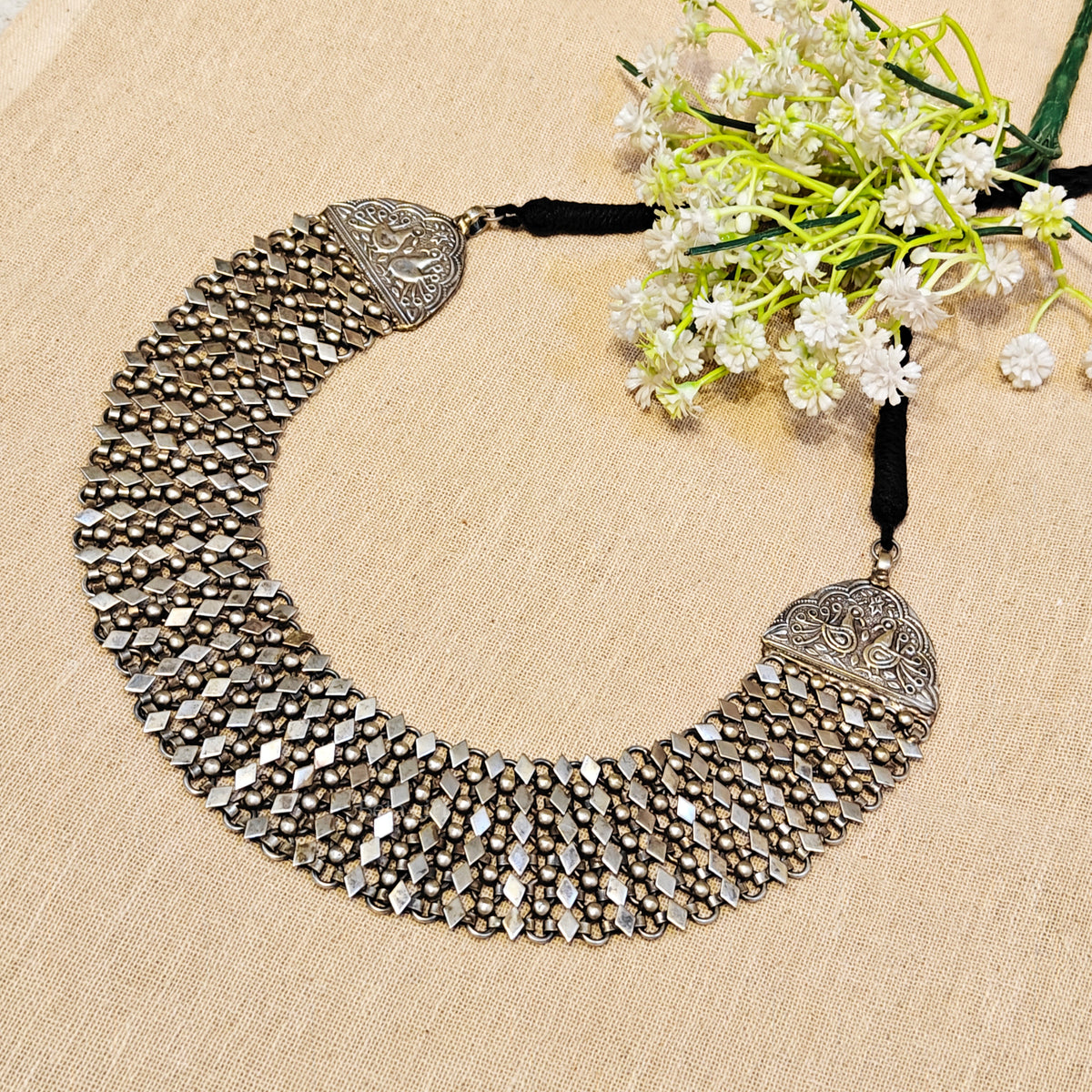 Oxidised choker necklace