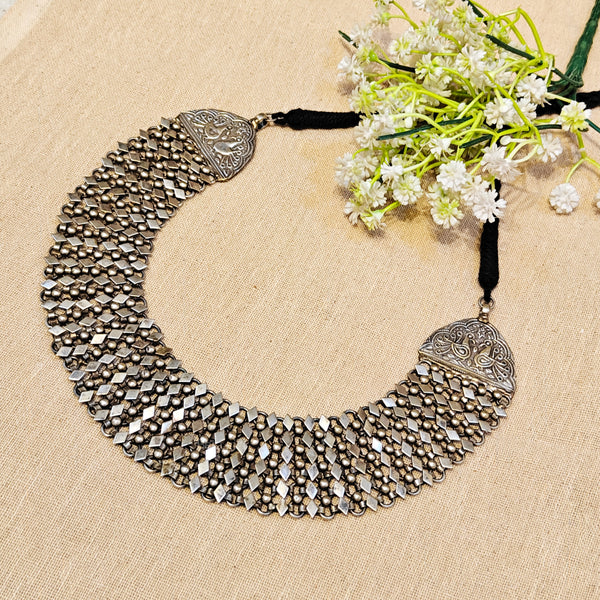 Oxidised choker necklace