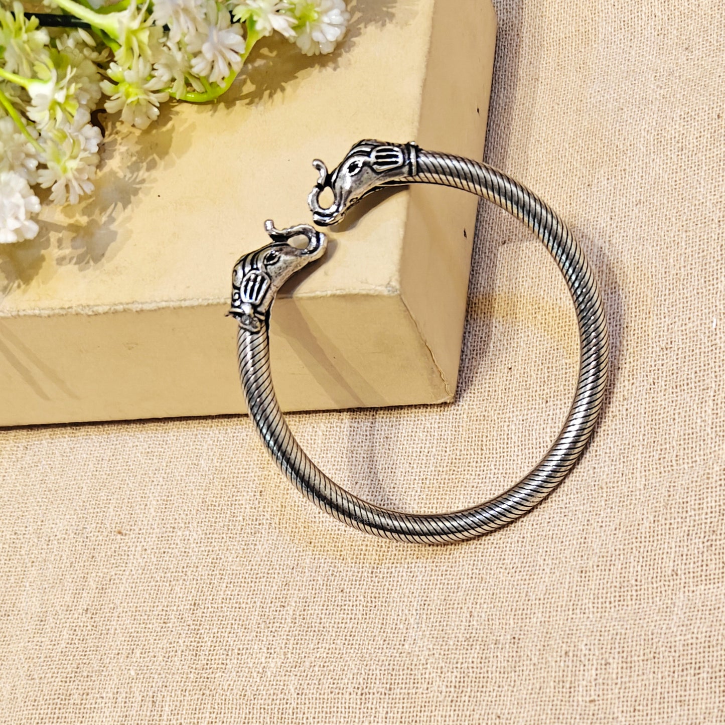 Gulnaar Silver Look Alike Oxidized Kada