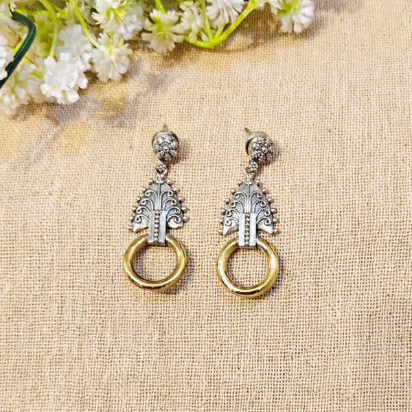Ruhani Silver Look Alike Dual Tone Earring