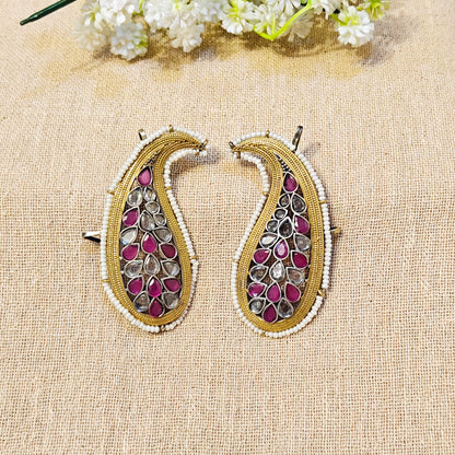 Pink earcuff for garba