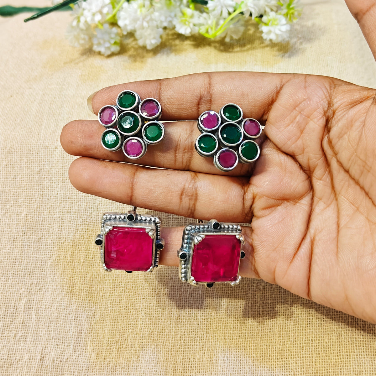 Multicolor earcuff for garba