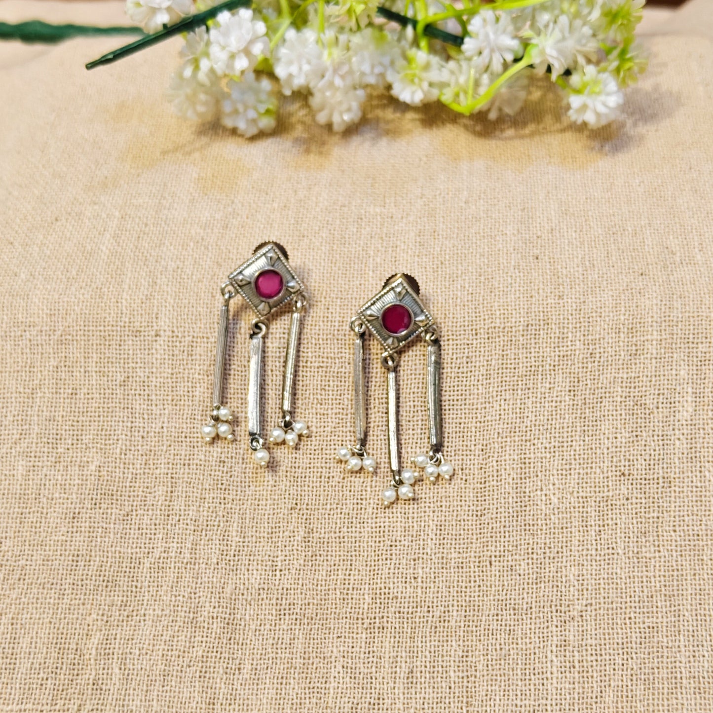 silver earrings