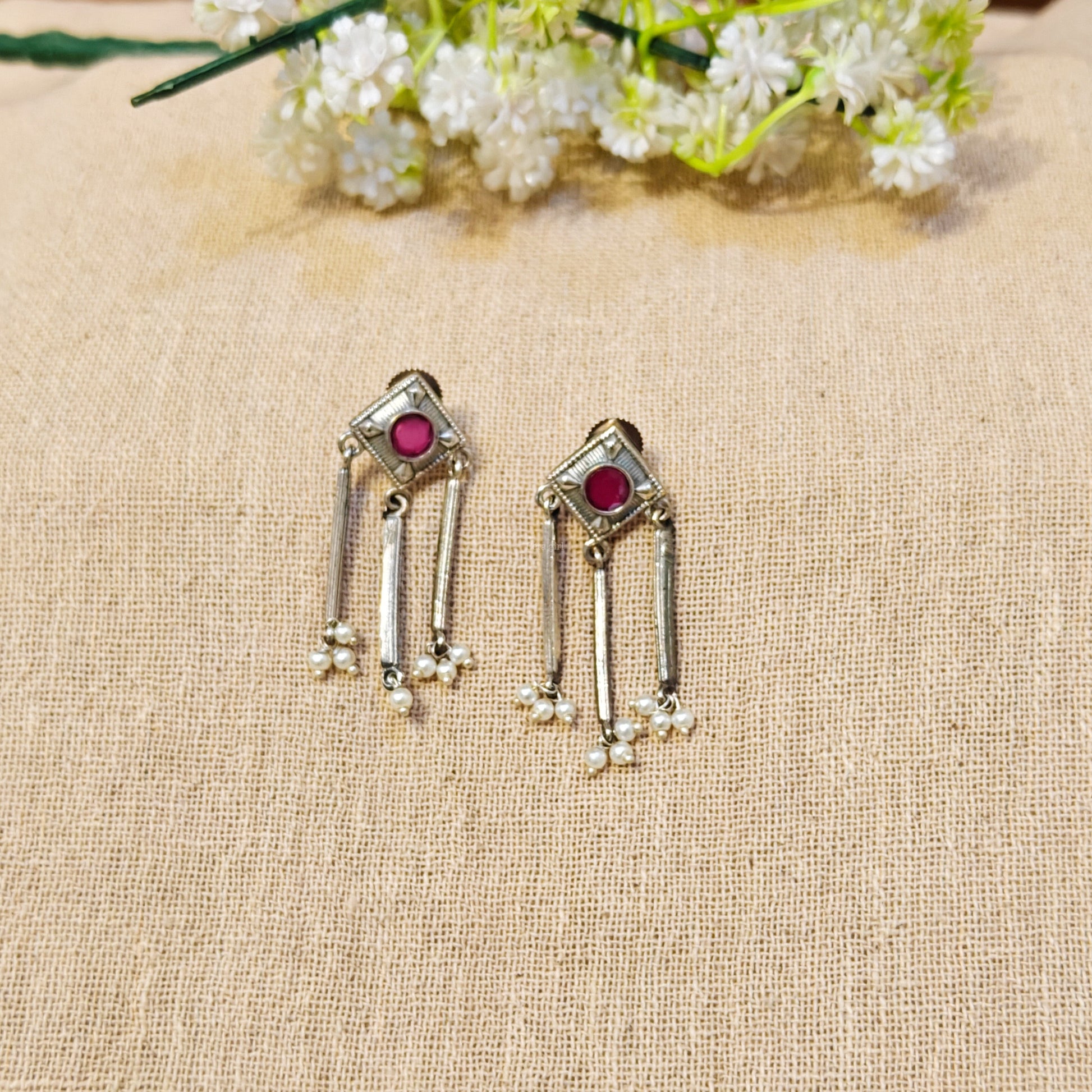 silver earrings