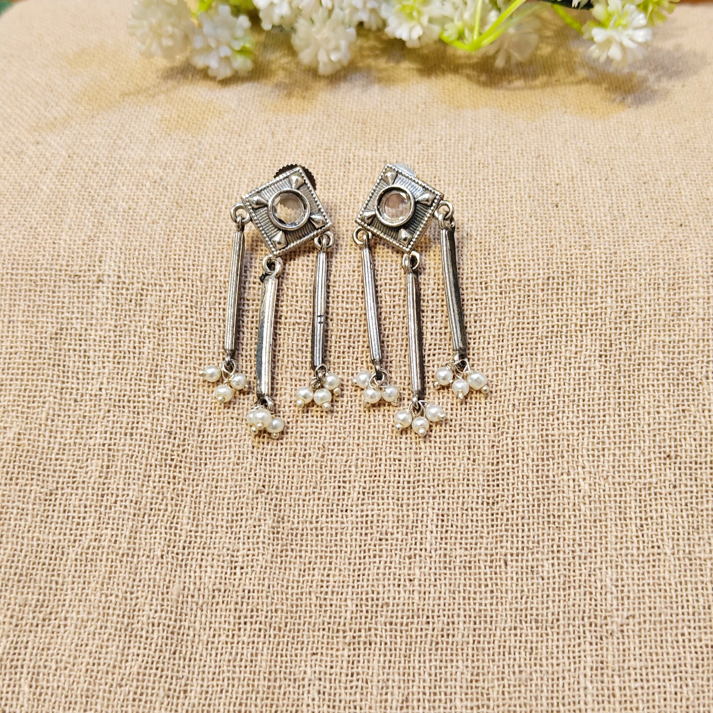 silver earrings