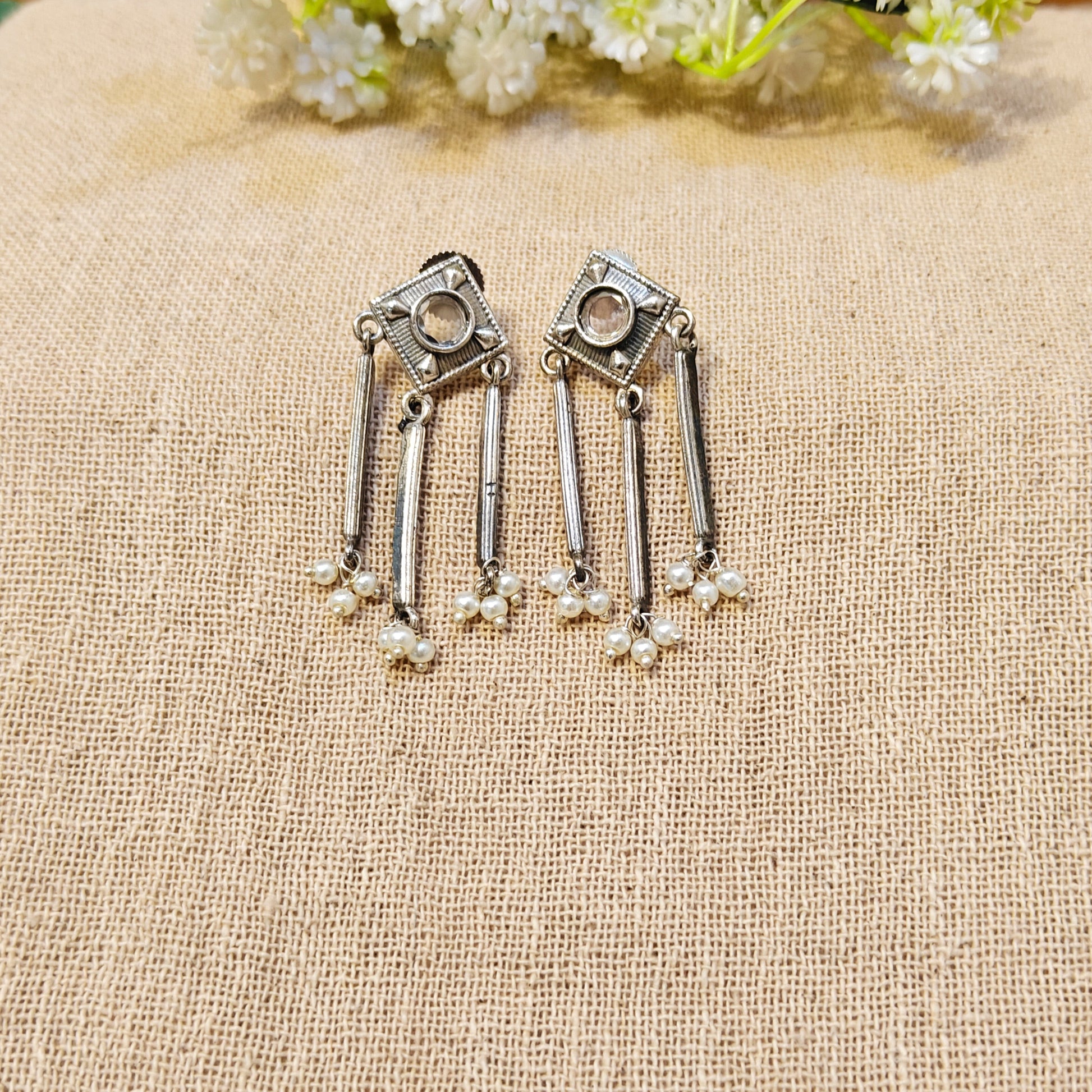 silver earrings