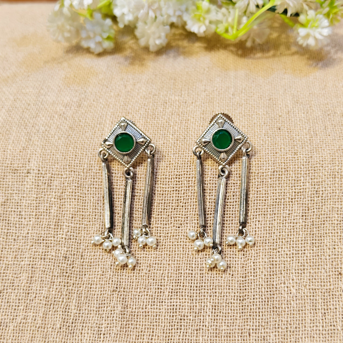 silver earrings