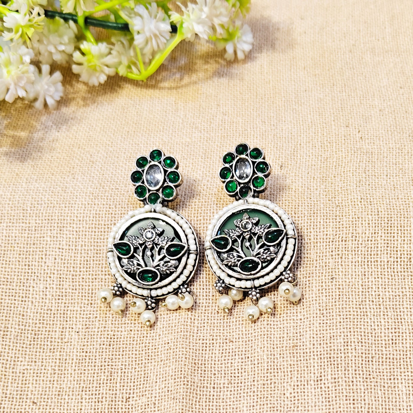 silver earrings