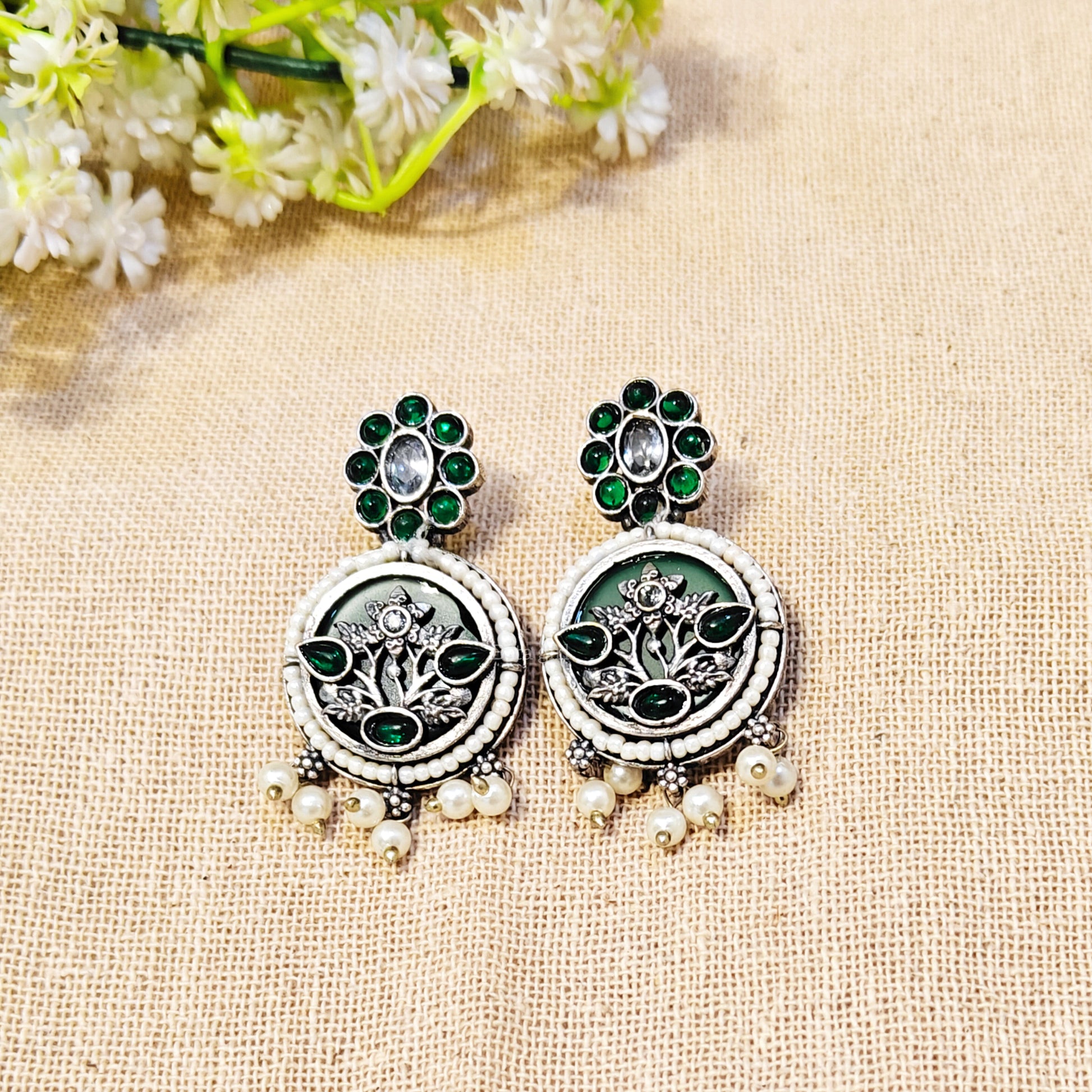 silver earrings