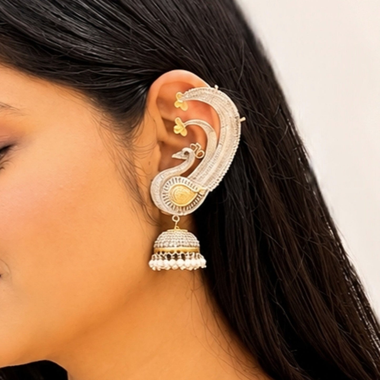 Oxidised Ear Cuff Earrings