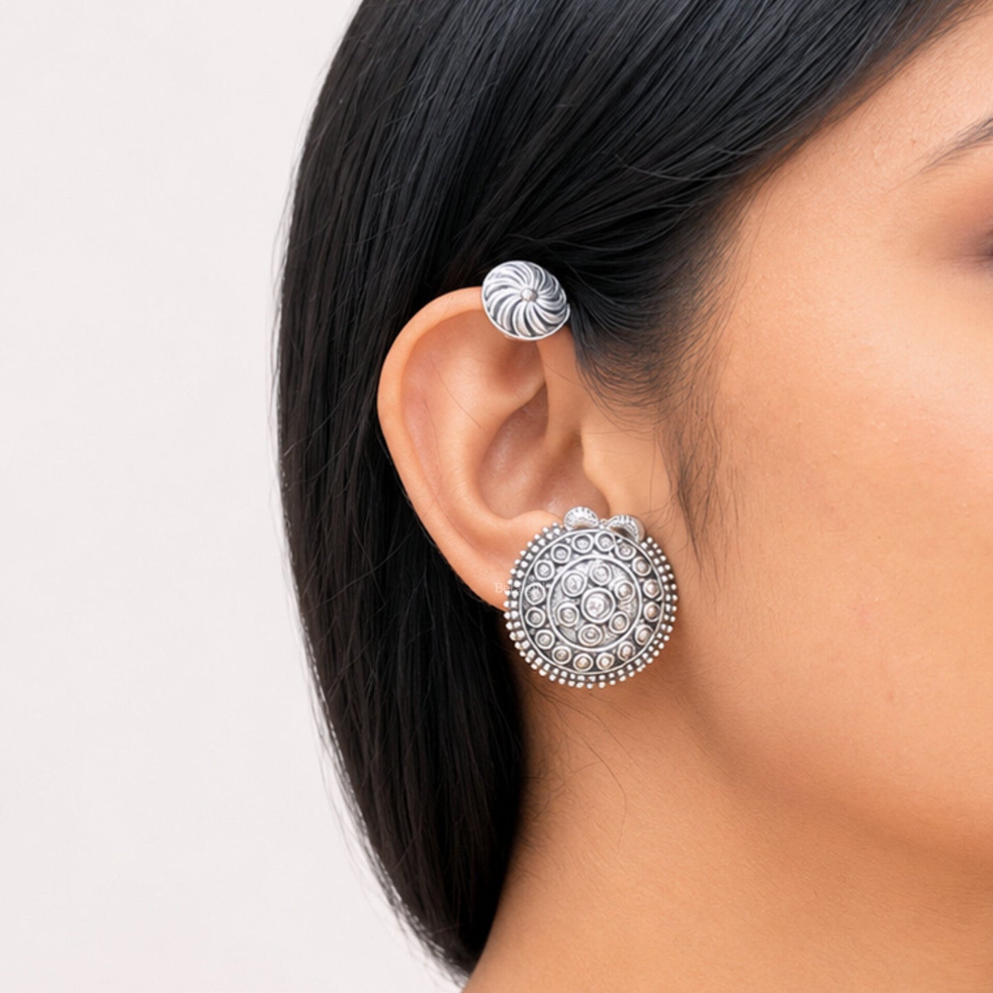 Long Oxidised Earcuff