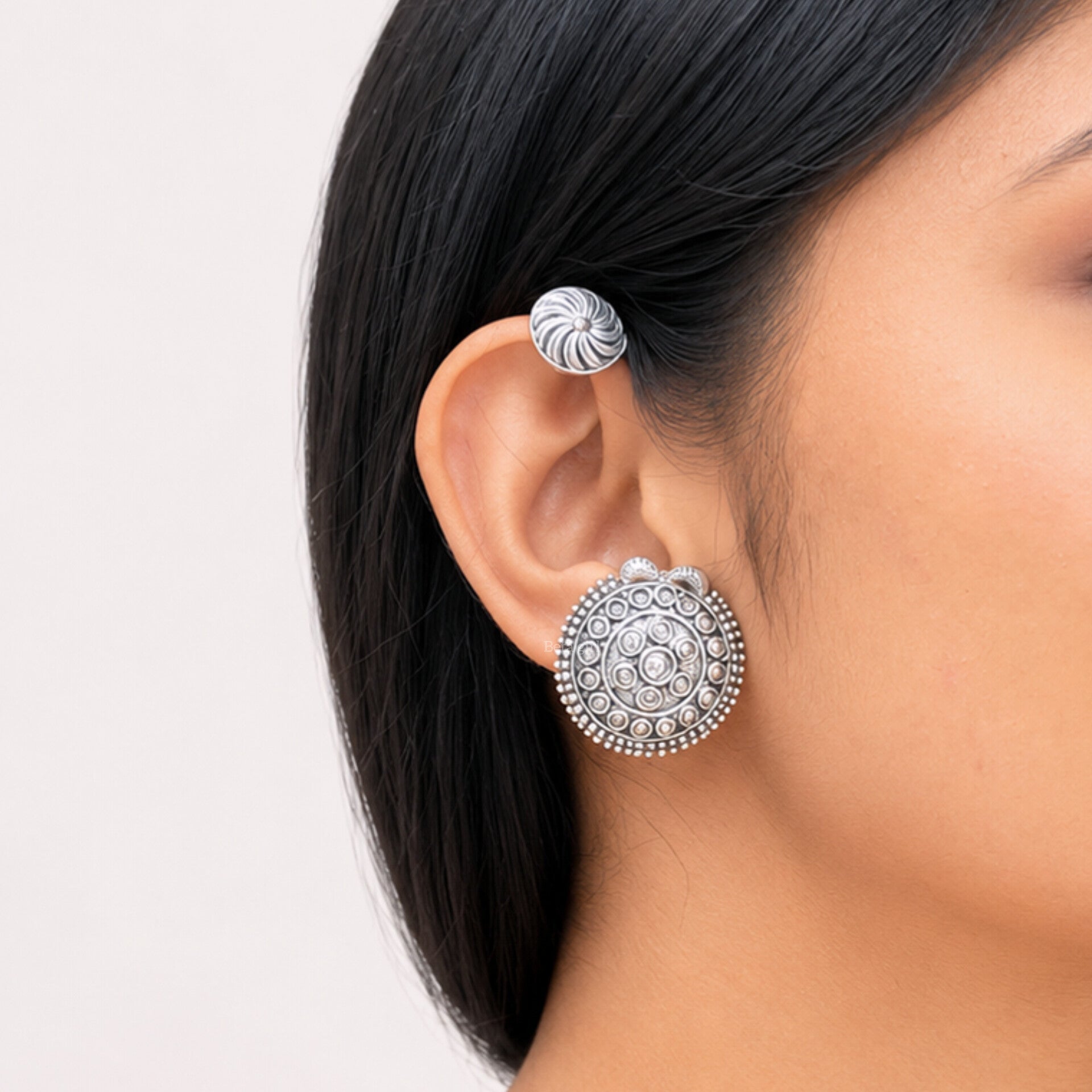Long Oxidised Earcuff