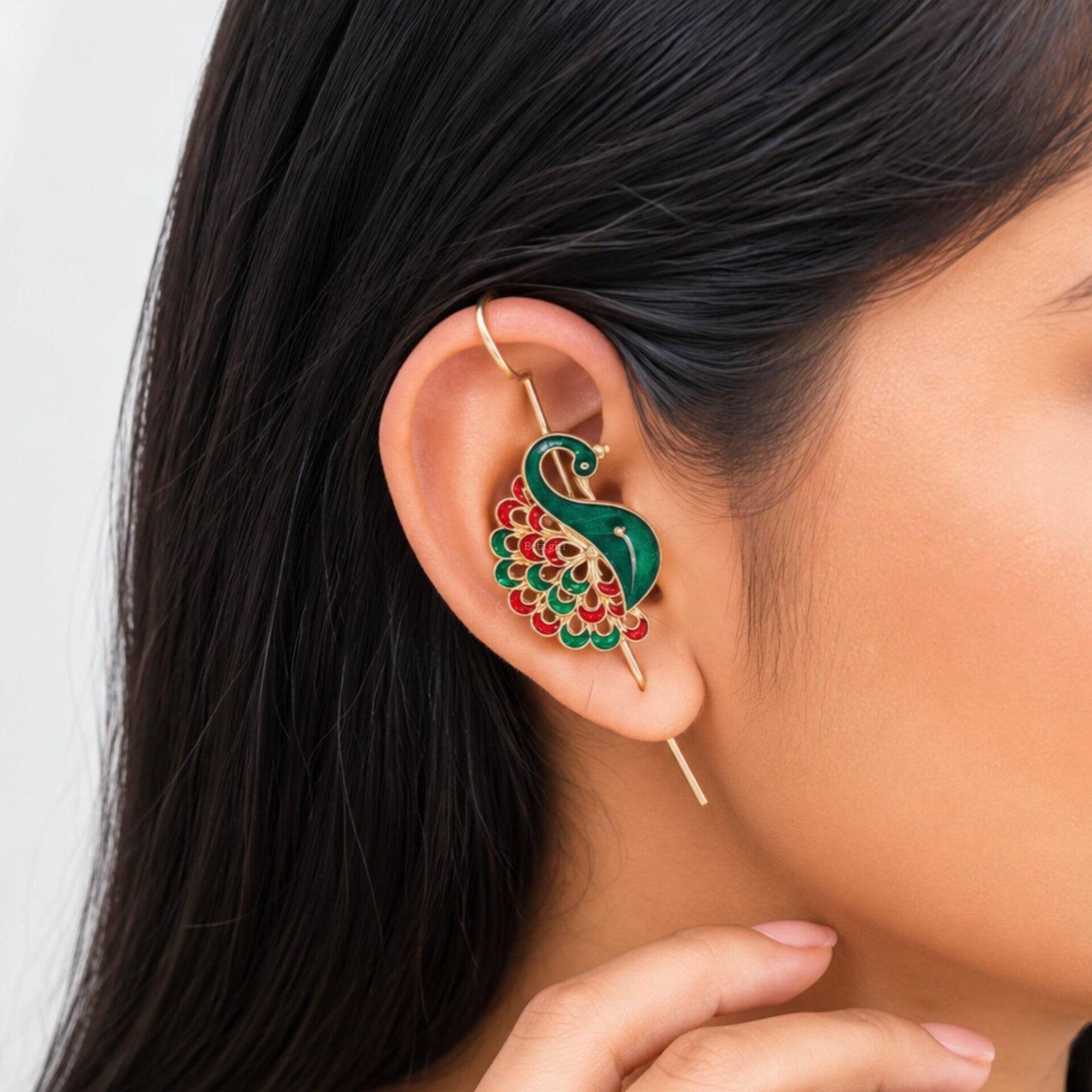 Ray Silver Look Alike Printed Earcuff