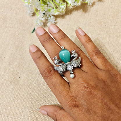 Vintage Silver Look Alike Oxidized Ring