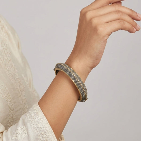 Nitya Silver Look Alike Dual Tone Navratri Kada For Girls