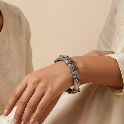 Indigo Silver Look Alike Oxidized Kada