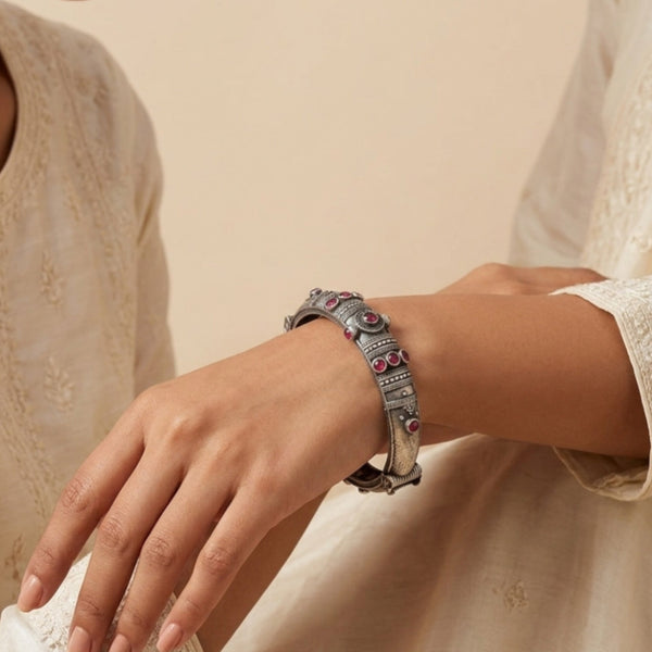 Indigo Silver Look Alike Oxidized Kada