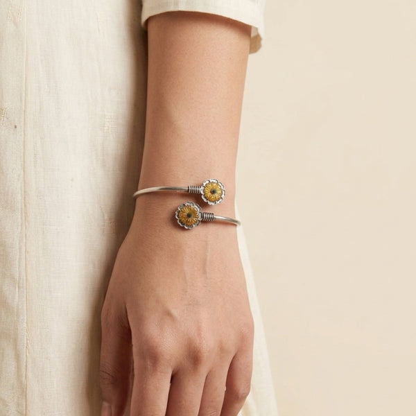 Starika Silver Look Alike Dual Tone Bracelet