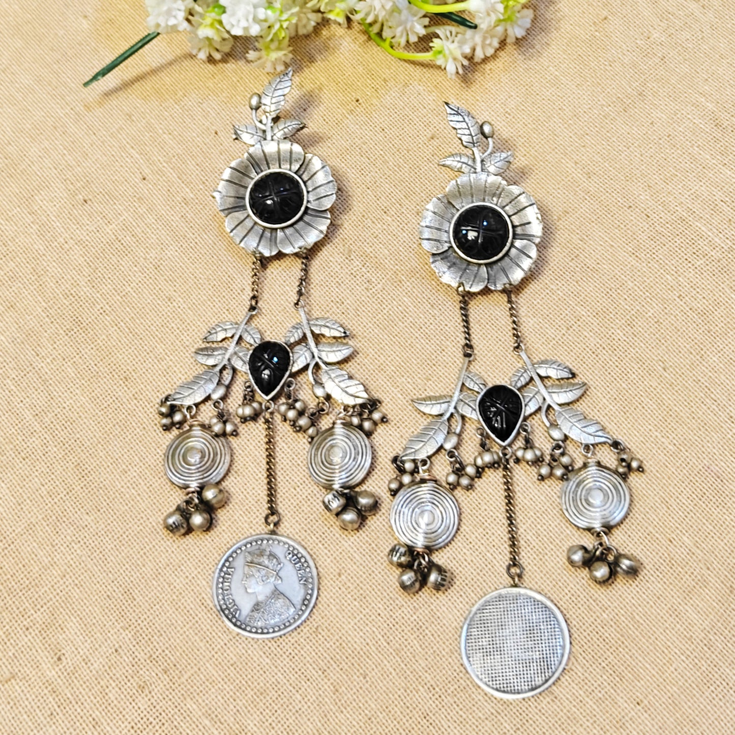 Tara Silver Look Alike Stone Earrings