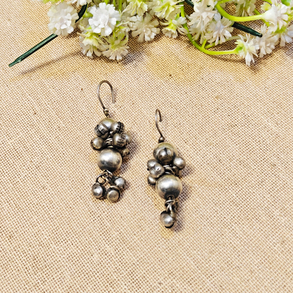 Ethnic Silver Look Alike Printed Dangler