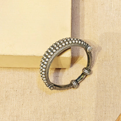 Elara Silver Look Alike Oxidized Kada