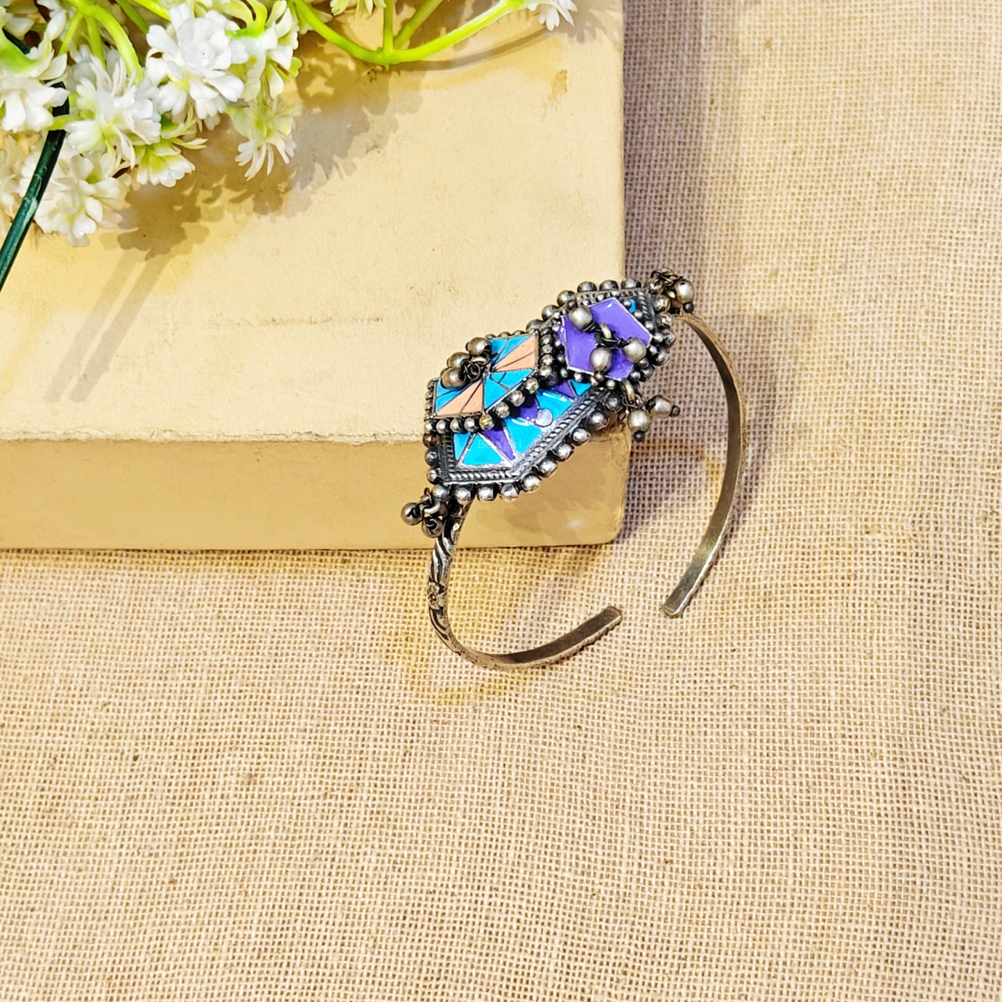 Ocean Silver Look Alike Oxidized Kada
