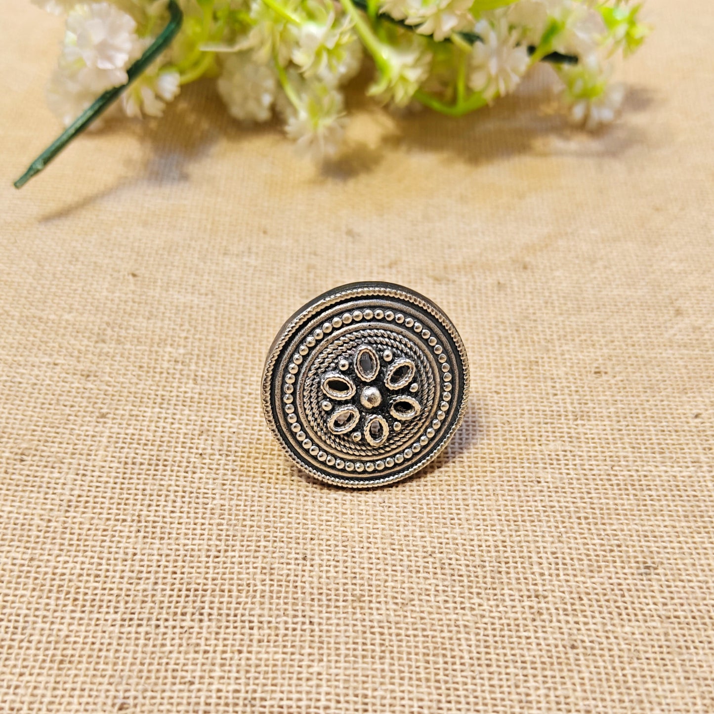 Sunset Silver Look Alike Oxidized Ring