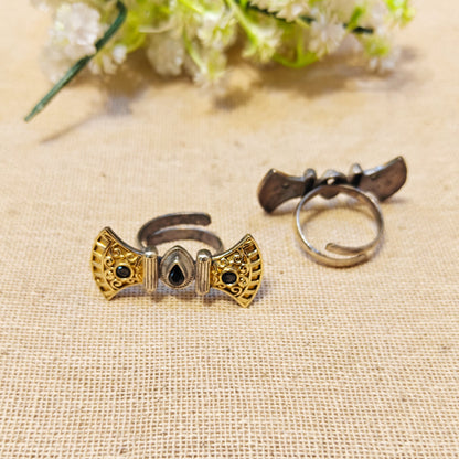 Aster Silver Look Alike Oxidized Ring