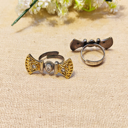 Aster Silver Look Alike Oxidized Ring