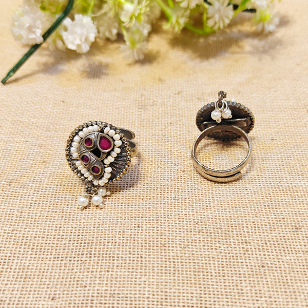 Serenity Silver Look Alike Oxidized Ring