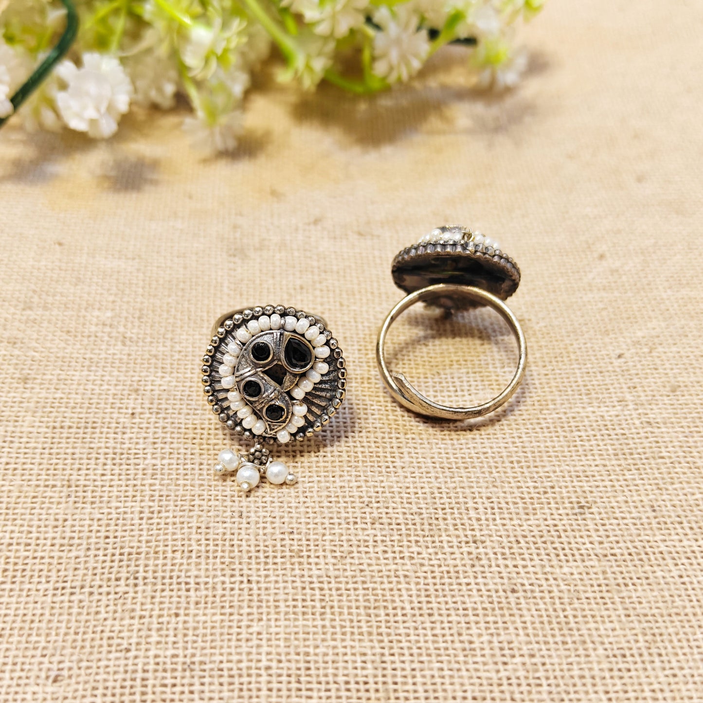 Serenity Silver Look Alike Oxidized Ring