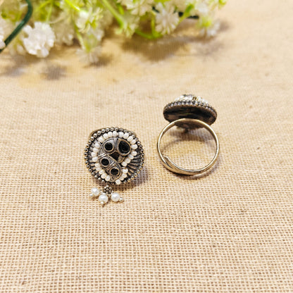Serenity Silver Look Alike Oxidized Ring