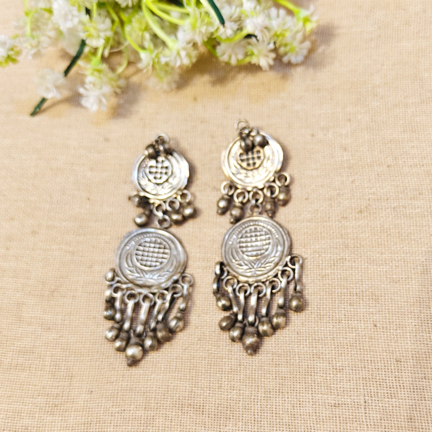 Rhea Silver Look Alike Oxidized Earring