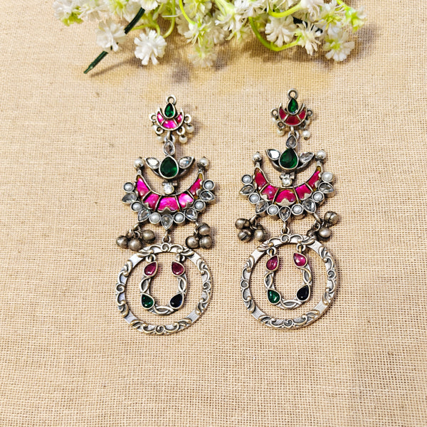 Nyka Silver Look Alike Stone Earrings