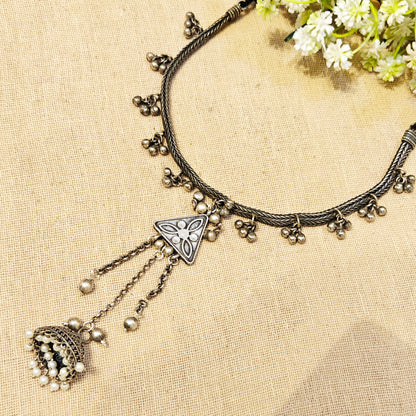 Sky Silver Look Alike Oxidized Choker