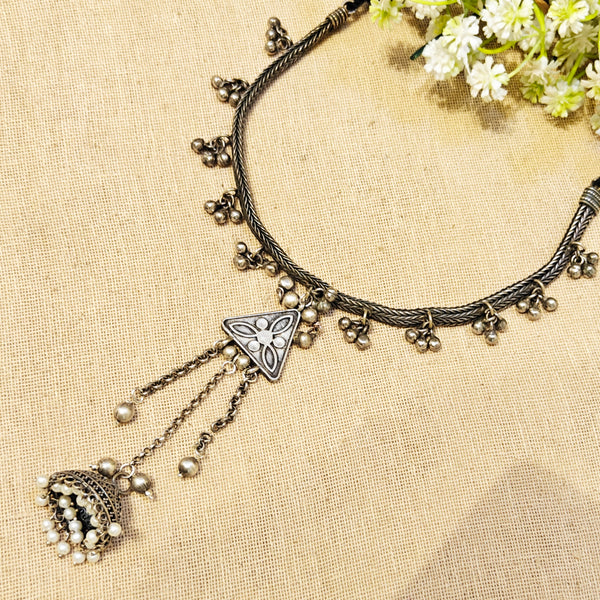 Sky Silver Look Alike Oxidized Choker