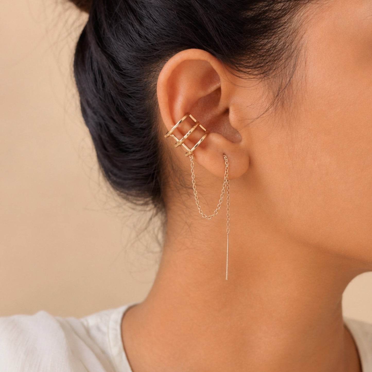 Tessa Silver Look Alike Golden Earcuff