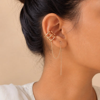 Tessa Silver Look Alike Golden Earcuff