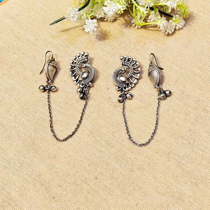 Velora Silver Look Alike Oxidized Earcuff