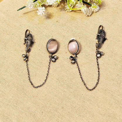 Amoura Silver Look Alike Stone Earcuffs
