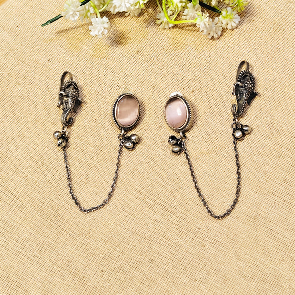 Amoura Silver Look Alike Stone Earcuffs