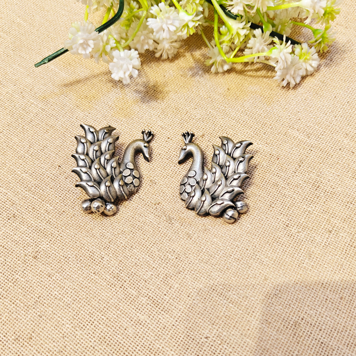 Ismera Silver Look Alike Oxidized Earrings