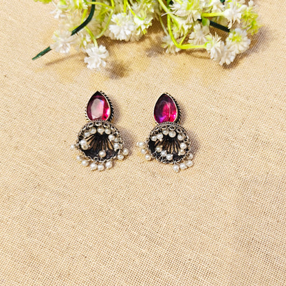 Misty Silver Look Alike Oxidized Earrings
