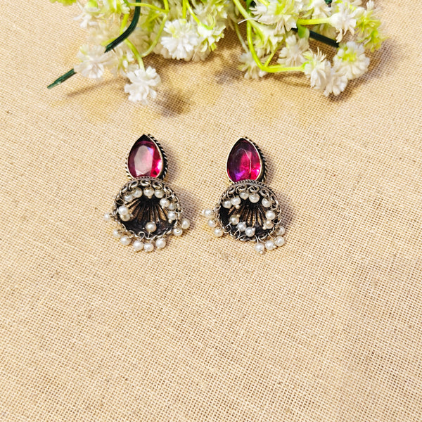Misty Silver Look Alike Oxidized Earrings