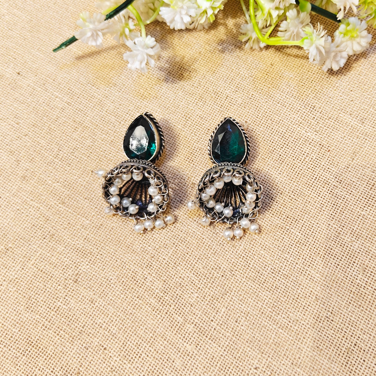 Misty Silver Look Alike Oxidized Earrings