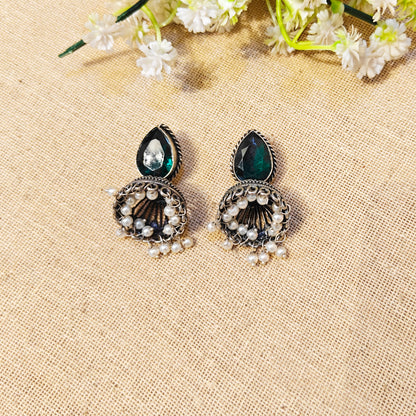 Misty Silver Look Alike Oxidized Earrings