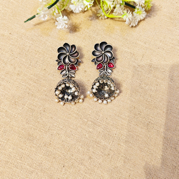 Solene Silver Look Alike Stone Earrings