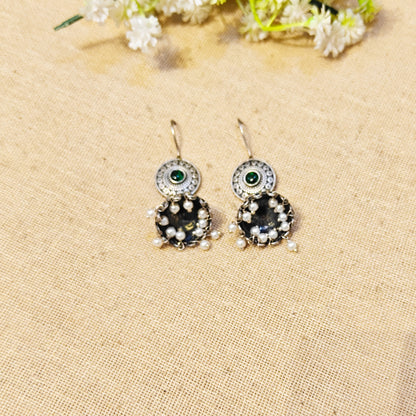Elva Silver Look Alike Oxidized Dangler