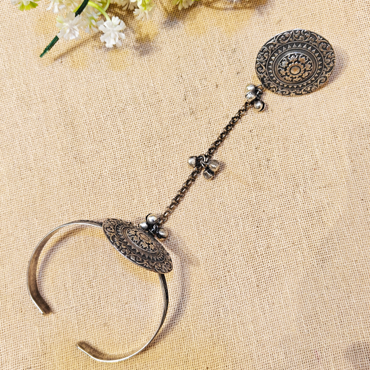 Savira Silver Look Alike Oxidized Bracelets